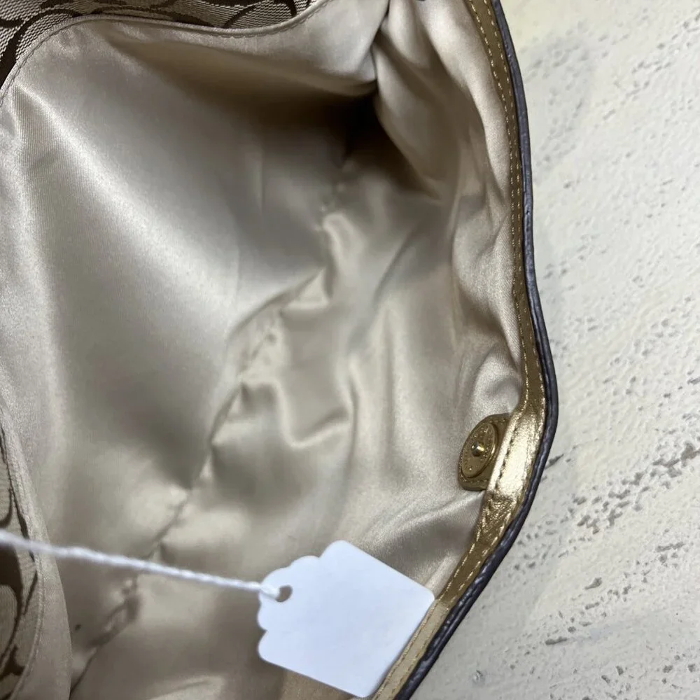 Coach (2010) Penelope Signature Jacquard Women’s Shoulder Bag Gold/Tan F14694 - Picture 9 of 16
